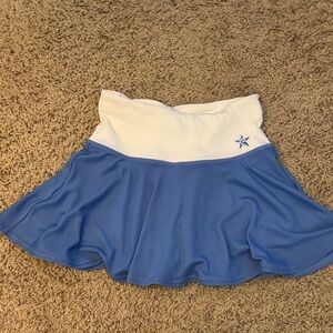 Elegant Blue and White Skater Skirt